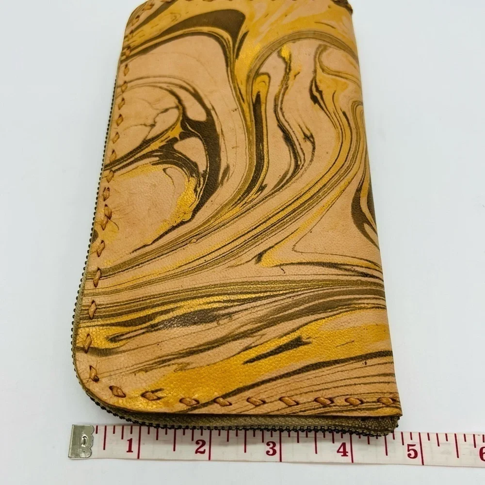 STUDIO CALEIDOSCOPE UNISEX LEATHER ZIP-AROUND ARTISIAN WALLET